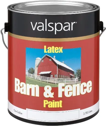 Valspar red exterior barn and fence paint for sheds