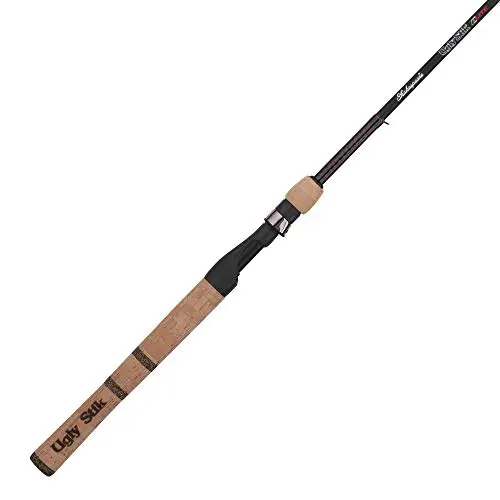 Ugly Stik Elite spinning rod with cork handle and clear tip design