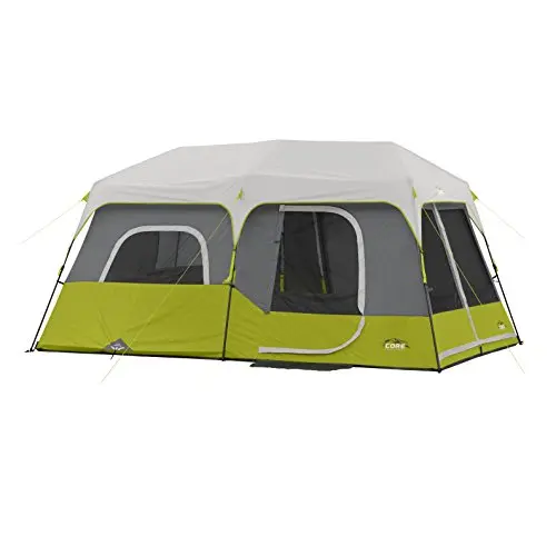 CORE 9 person instant cabin tent with pop-up technology and storage pockets