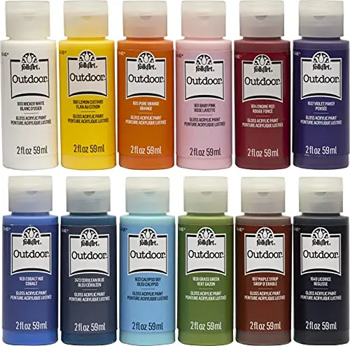 FolkArt outdoor gloss acrylic craft paint set for rock designing