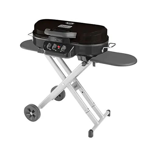 Coleman RoadTrip 285 portable grill with wheels and folded legs