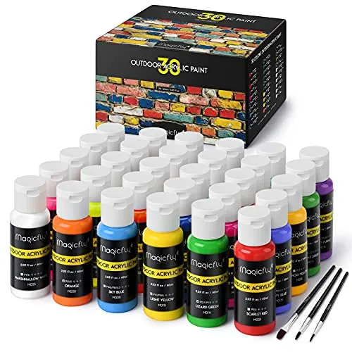 Magicfly outdoor acrylic paint set with 30 colors for rock painting