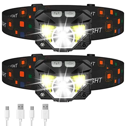 LHKNL lightweight headlamp with motion sensor and multiple light modes