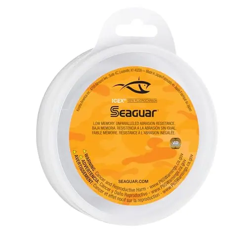 Seaguar IceX fluorocarbon ice fishing line spool in clear