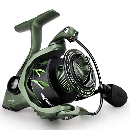 KastKing Spartacus II spinning reel in stryker green with waterproof design
