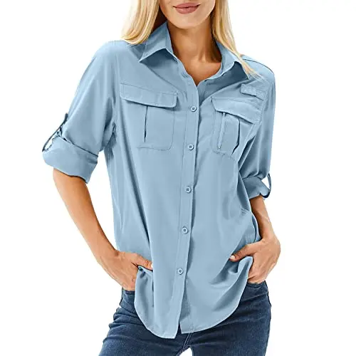 Toumett women's safari hiking shirt with roll-up sleeves