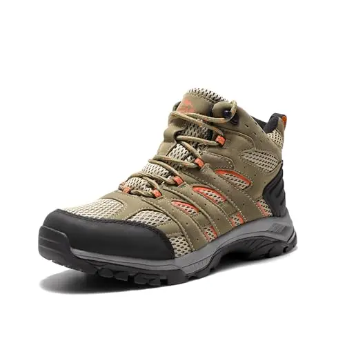 NORTIV 8 Women's Waterproof Hiking Boots in brown and orange