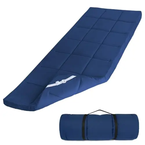 SPRINGSPIRIT quilted cot pad on a folding camp cot