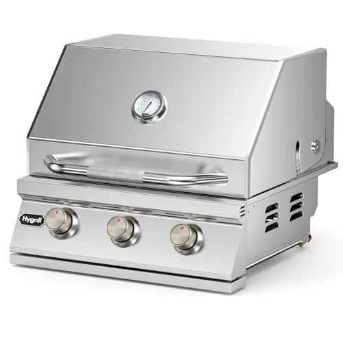 Hygrill 3-burner built-in stainless steel grill head