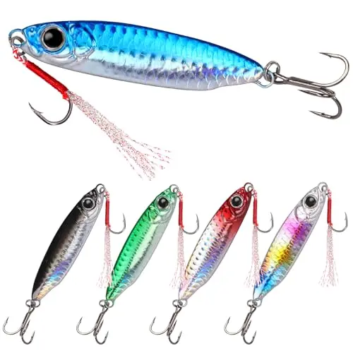 Tripquips saltwater jig fishing lure with reflective coating
