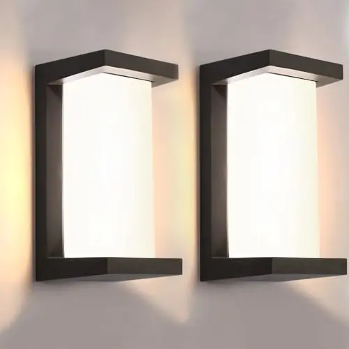 wowlite outdoor sconce with matte black finish and adjustable white tones