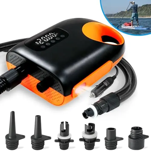Karltion orange electric paddle board pump with digital display