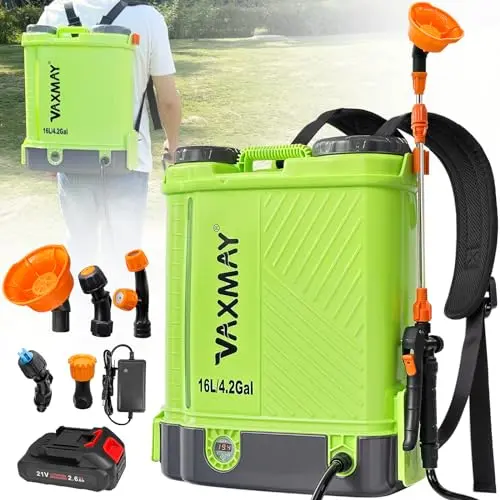 VAXMAY electric backpack sprayer with telescopic wand and digital display
