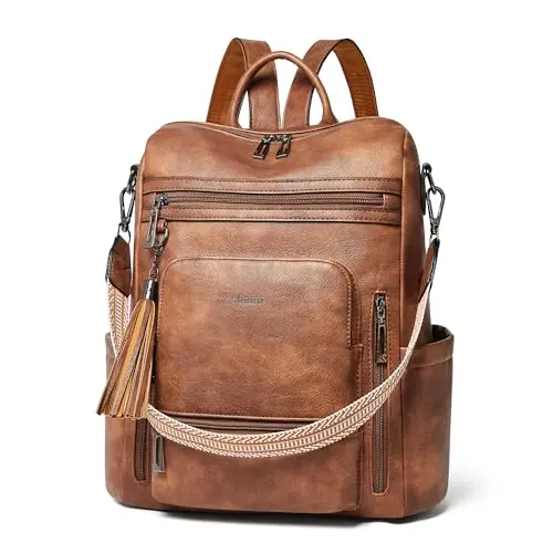 Shrrie vegan leather laptop backpack for women in professional style