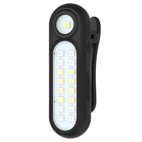 Yaklim clip-on flashlight showing compact design