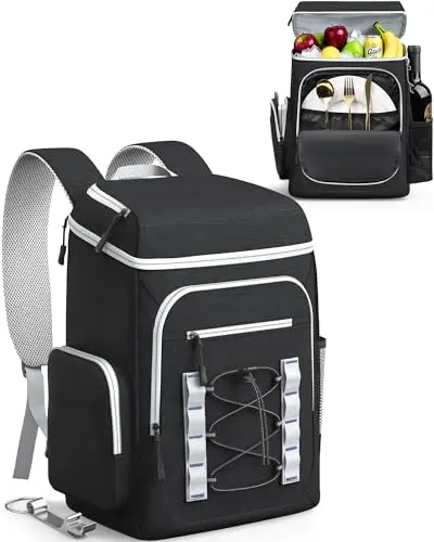 HOTOR backpack cooler showing multiple compartments and insulation features