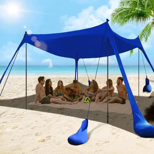 besuhot beach shade canopy with upgraded stabilizer bar